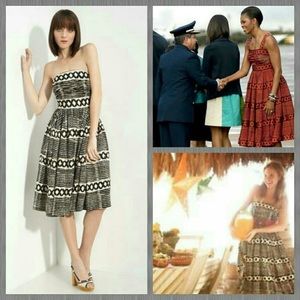 Tracy Reese NY Aztec Tribal Print Strapless Dress